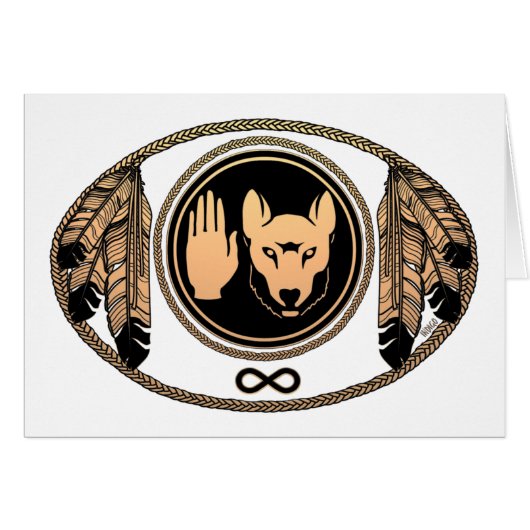 First Nations Cards & Wolf Native Art Cards Metis (Front Horizontal)