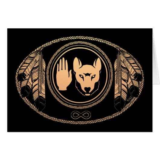 First Nations Cards Wolf Native Art Cards Metis (Front Horizontal)