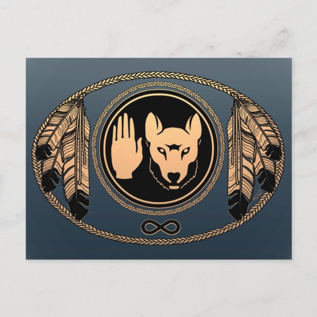 First Nations Cards Wolf Native Art Cards Metis (Front)