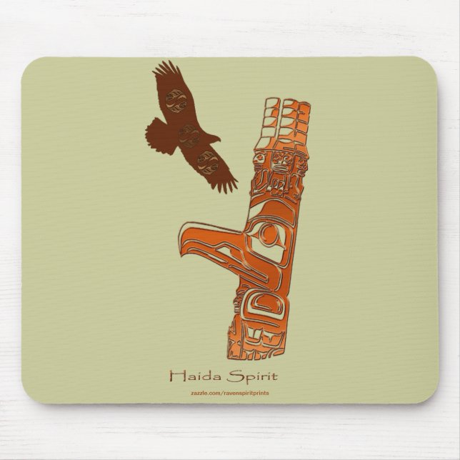 First Nations Haida Eagle & Totem Pole Mousemat Mouse Pad (Front)