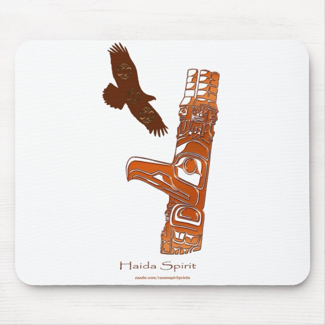 First Nations Haida Eagle & Totem Pole Mousemat Mouse Pad (Front)