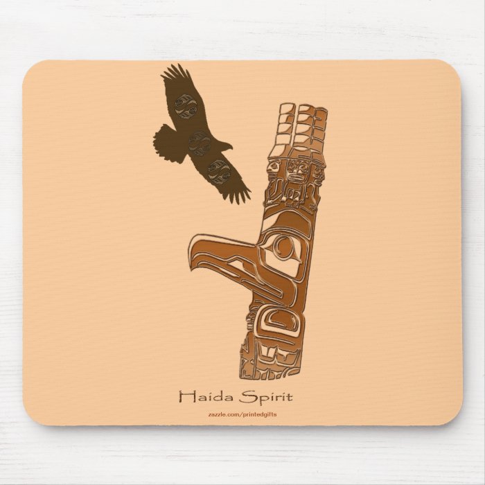 First Nations Haida Eagle & Totem Pole Mousepad