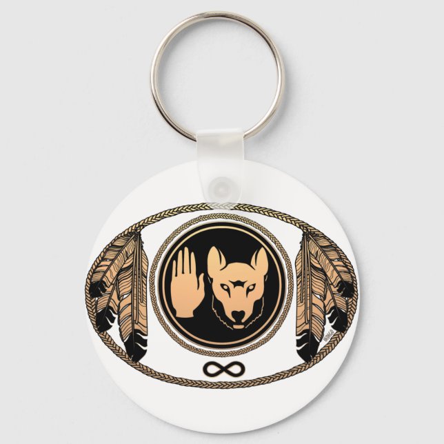 First Nations Keychain Wolf Native Art Metis Gifts (Front)