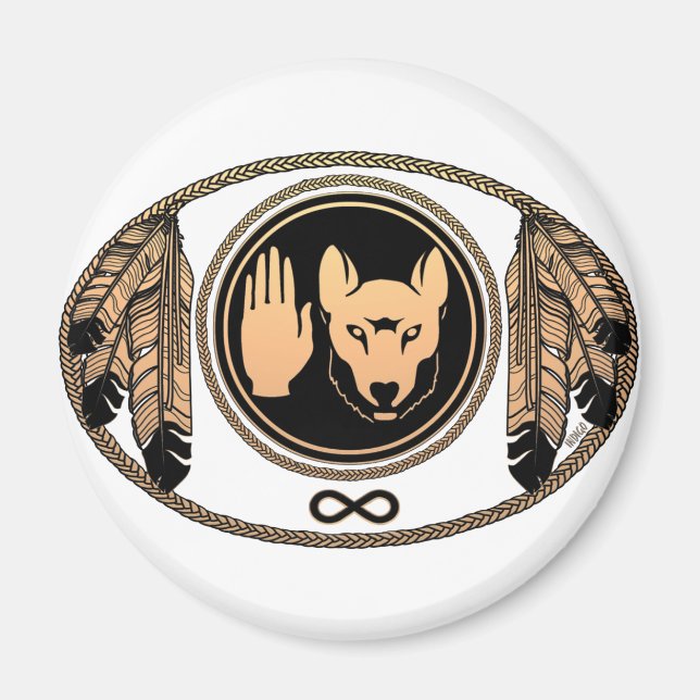 First Nations Magnets Metis Wolf Native Art Gift (Front)