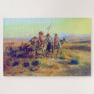 Indian Braves Painting by Charles Marion Russell - Pixels