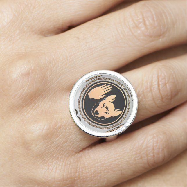 First Nations Rings Metis Wolf Flag Jewelry Rings (In Situ)