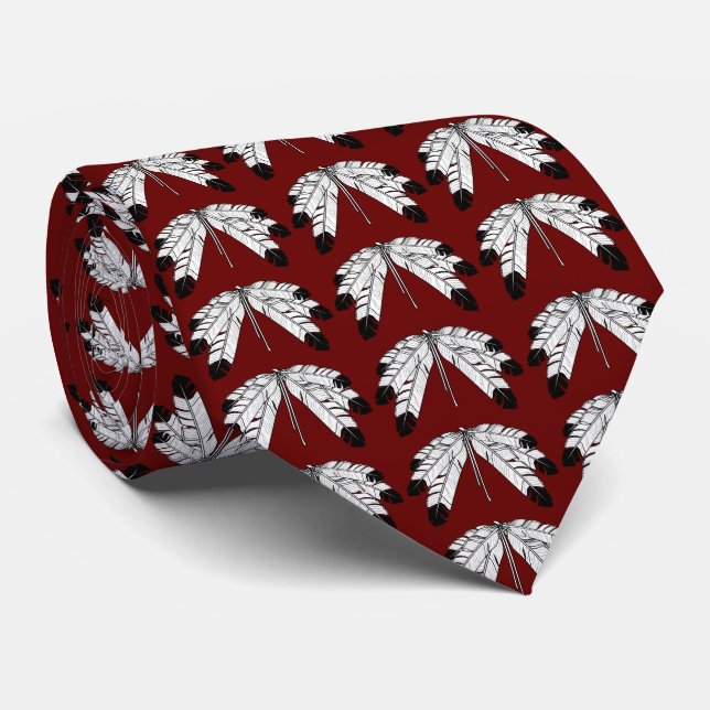 First Nations Tie Native Eagle Feather Tie (Rolled)