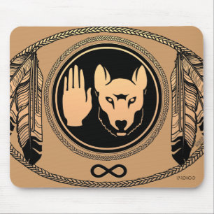 First Nations Wolf Gifts Native Art Mousepad