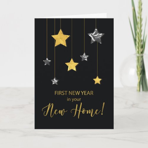 First New Year at New Home Gold and Silver Looking Card