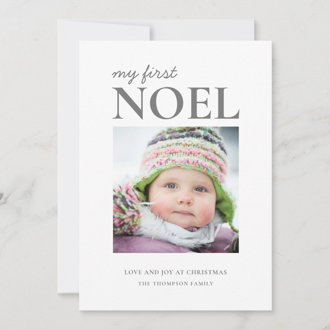 First Noel Baby Photo First Christmas Holiday Card Zazzle