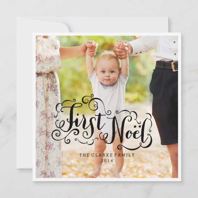 FIRST NOEL | MODERN CHIC HOLIDAY PHOTO CARD (Front)