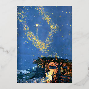 First Noel Nativity Christmas Foil Holiday Card