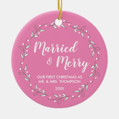 First Noel Together Married and Merry Personal Ceramic Ornament