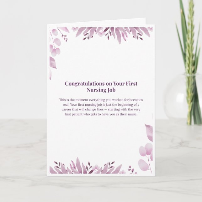First Nursing Job Card — Congratulations (Front)