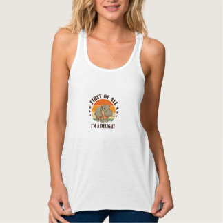 First Of All I'm a Delight Baby Hippo Moo Deng Lon Tank Top