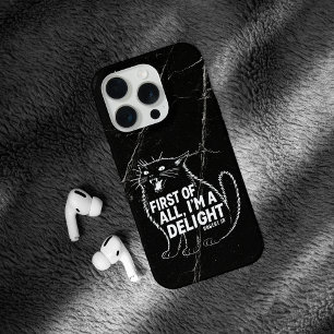 First Of All I'm A Delight Roaring Black Cat iPhone 15 Pro Case