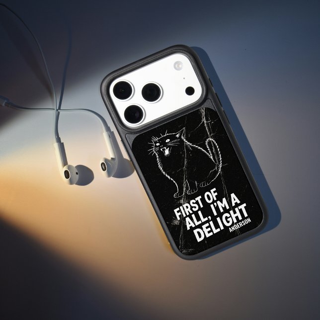 First Of All I'm A Delight Roaring Black Cat Otterbox iPhone Case (Creator Uploaded)