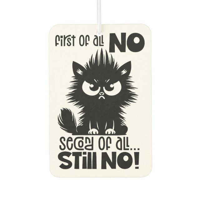 First Of All, No Funny Cat Lover Gift  Air Freshener (Front)