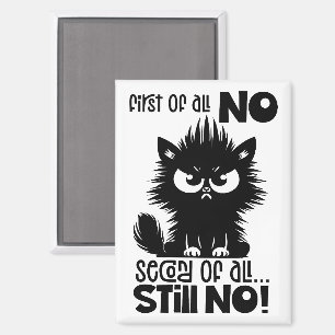 First Of All, No Funny Cat Lover Gift Magnet
