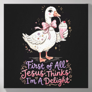 First Of Jesus Thinks A Delight Goose Design 3 Canvas Photo Tile
