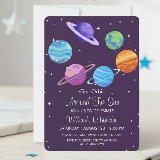 First Orbit Around Sun 1st Birthday Invite (Creator Uploaded)