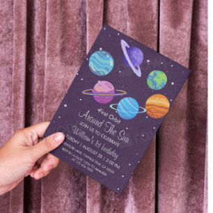 First Orbit Around Sun 1st Birthday Invite
