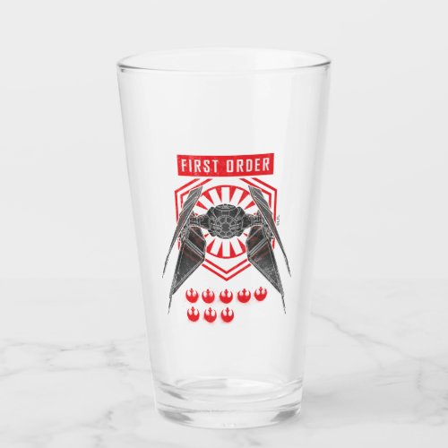 First Order TIE Silencer Battle Tally Graphic Glass