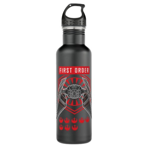 First Order TIE Silencer Battle Tally Graphic Stainless Steel Water Bottle
