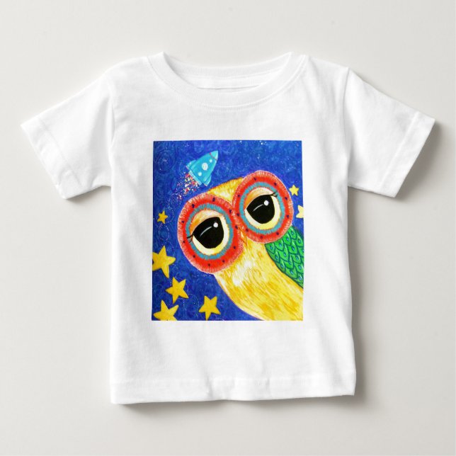 First Owl In Space Baby T-Shirt (Front)