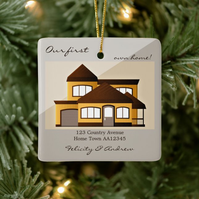 First Own Home Minimalist Photo Ceramic Ornament (Tree)