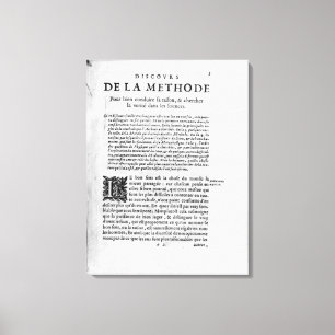 First page of 'Discours de la Methode' by Rene Canvas Print