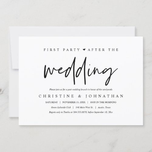 First party after the wedding Brunch celebration Invitation
