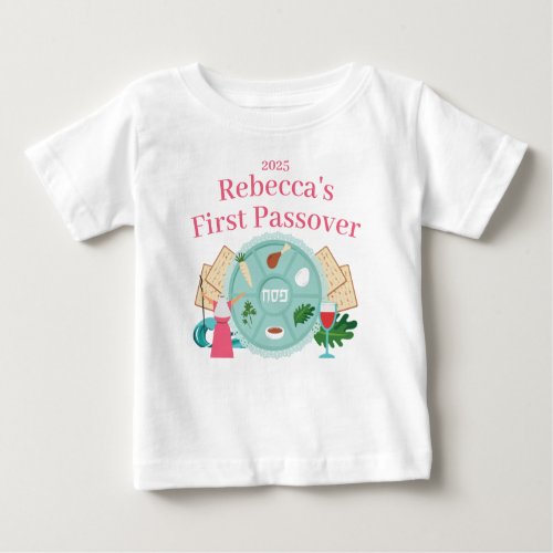 First Passover Custom Girl Name Year Baby T_Shirt