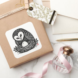 FIRST PEEP • StillWood • Barnowl Square Sticker