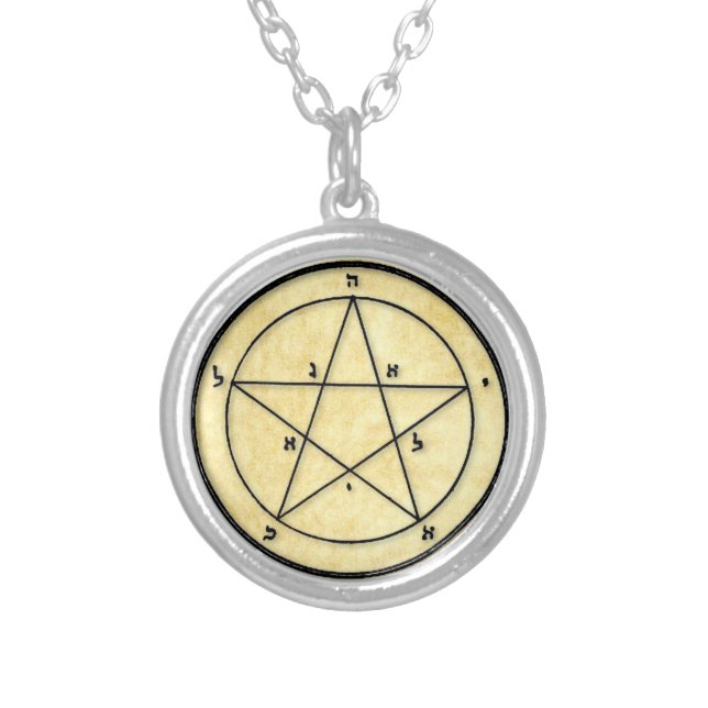First Pentacle of Mercury FOR PERSONAL MAGNETISM Silver Plated Necklace (Front)