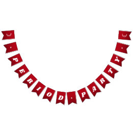 First Period Cute Dark Red Groovy Lettering Bunting Flags