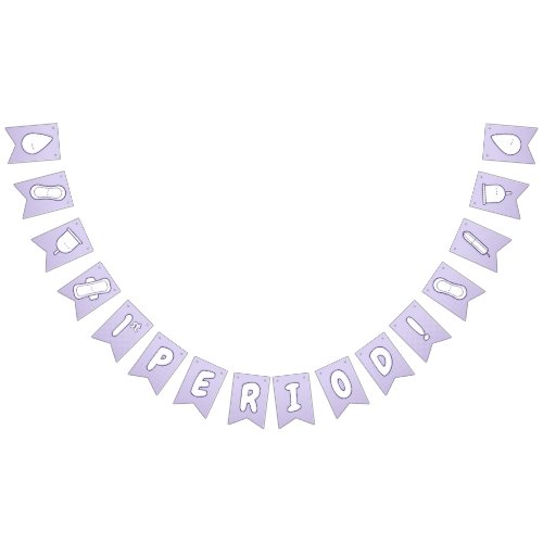 First Period Pastel Purple Cute Tampon Pad Pattern Bunting Flags