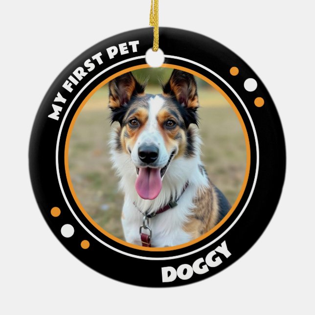 first pet keepsake photo ceramic ornament (Back)