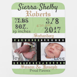 First Photos Film Strip Personalized Baby Blanket