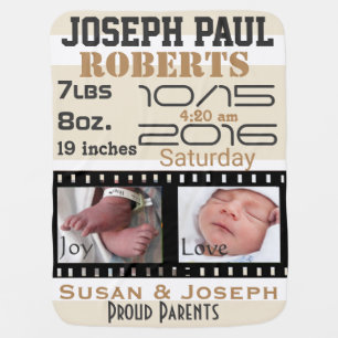 First Photos Film Strip Personalized Baby Blanket
