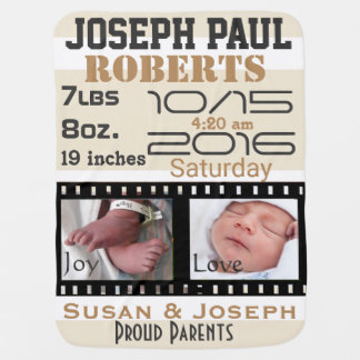 First Photos Film Strip Personalized Baby Blanket