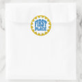 First Place Award Classic Round Sticker | Zazzle