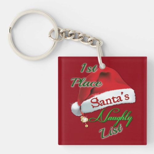 First Place Santas Naughty List Holiday Key Chain