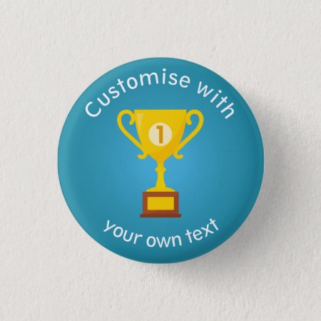 First Place Trophy Custom Text Button