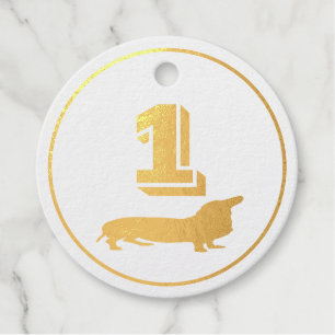 First place winner best dog foil favor tags