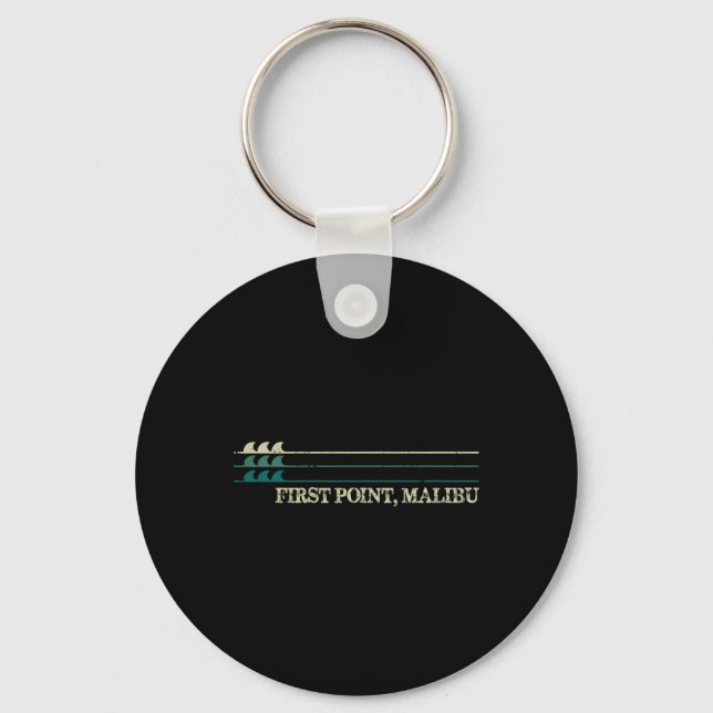 First Point Malibu Break Surfing Retro Wave  Keychain (Front)
