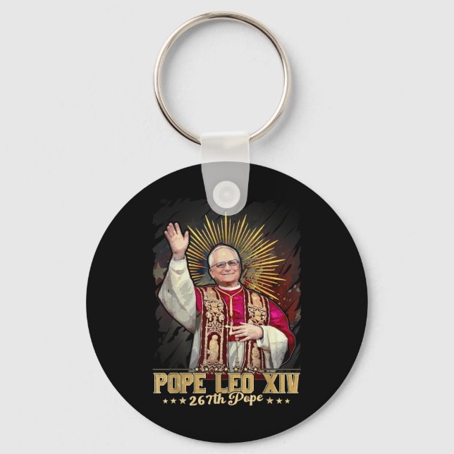 First Pope From America In Chicago Da Pope  Keychain (Front)