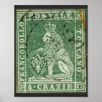 First postage stamp - Tuscany (1851)
