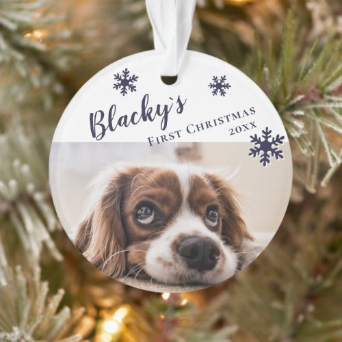 First Puppy Christmas Dog Name and Photo  Ornament