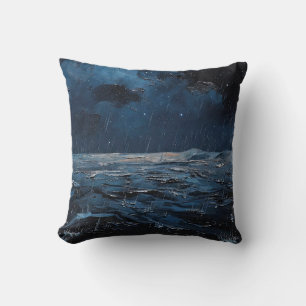 "First Rain on Earth" Oil Painting #8 Throw Pillow